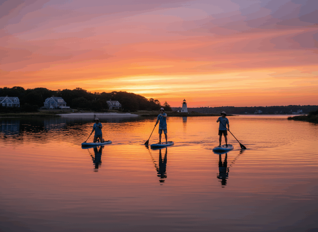 Sunset paddle on the waters of Cape Cod